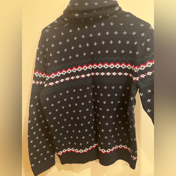 Chaps navy multi colored ski sweater M - Picture 2 of 9